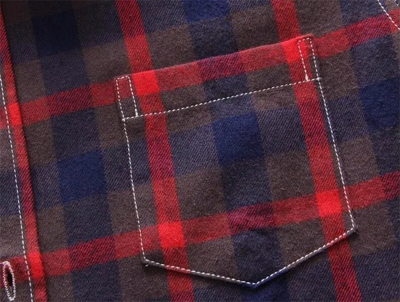 West Louis™ Plaid Turn-down Collar Shirt