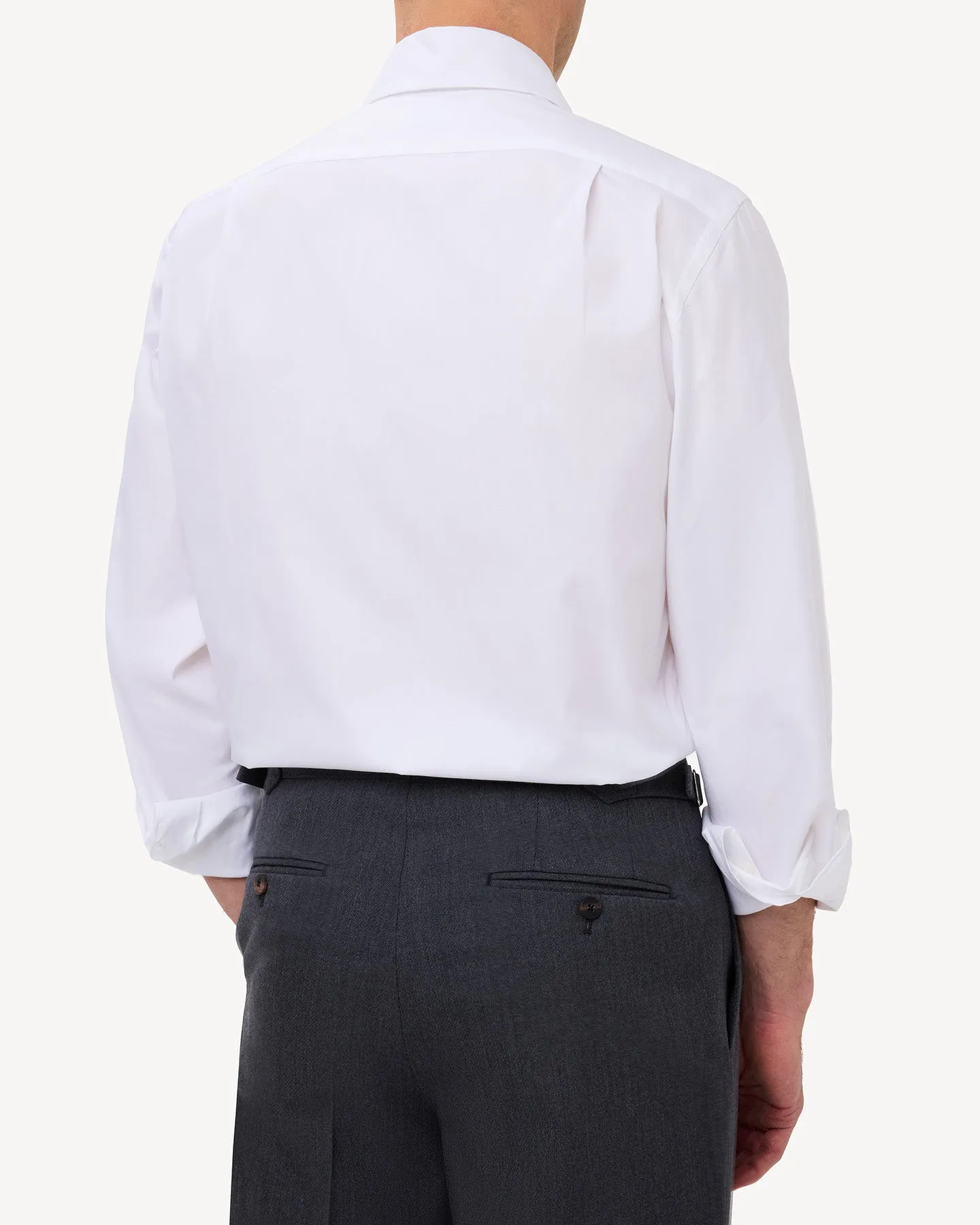 White Pinpoint Point Collar Shirt