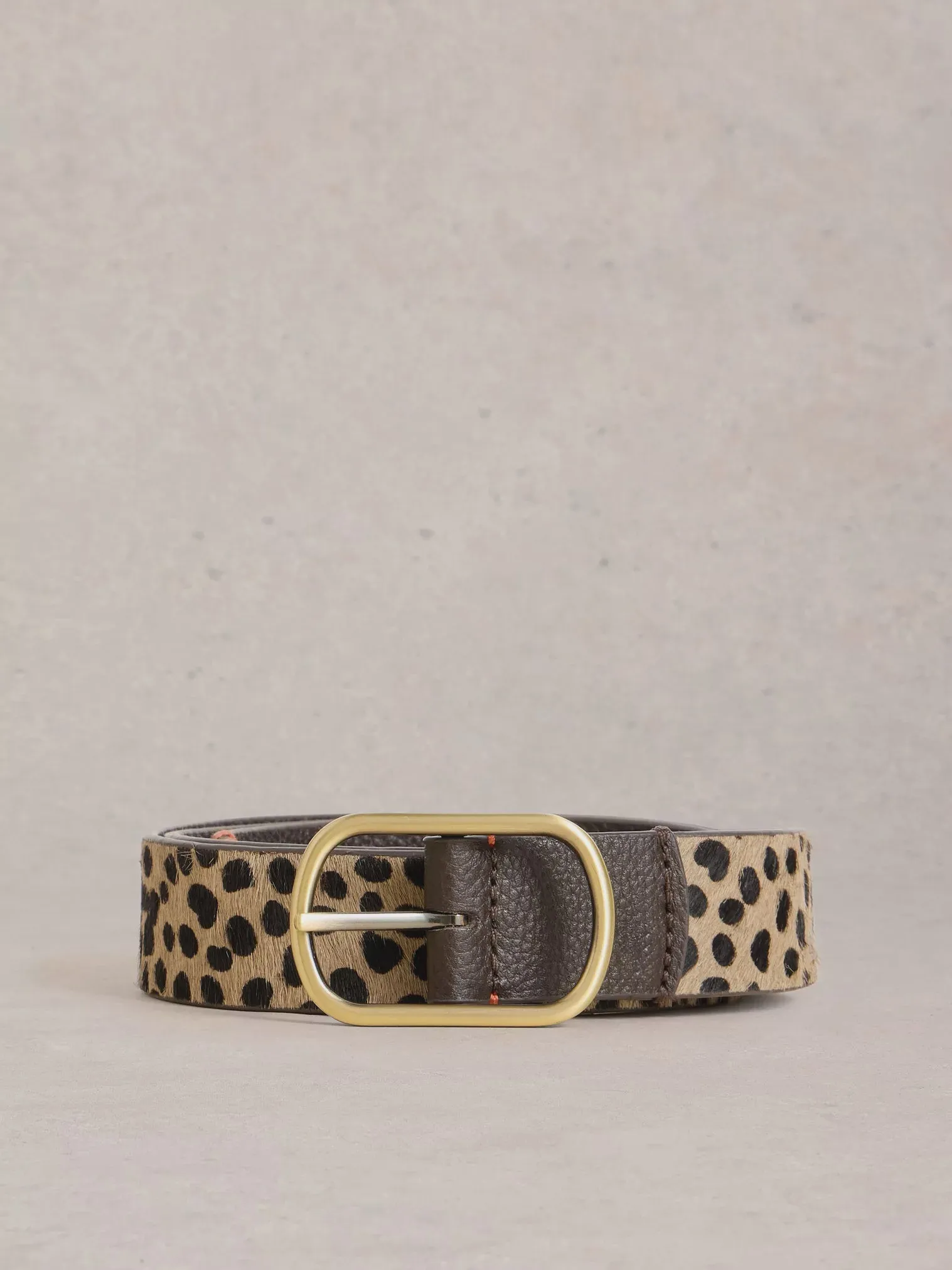 White Stuff Reversible Leather Belt Natural Multi