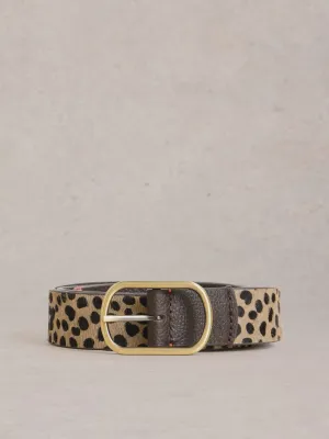 White Stuff Reversible Leather Belt Natural Multi