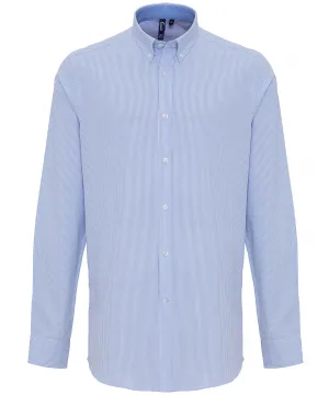 White/Light Blue - Cotton-rich Oxford stripes shirt