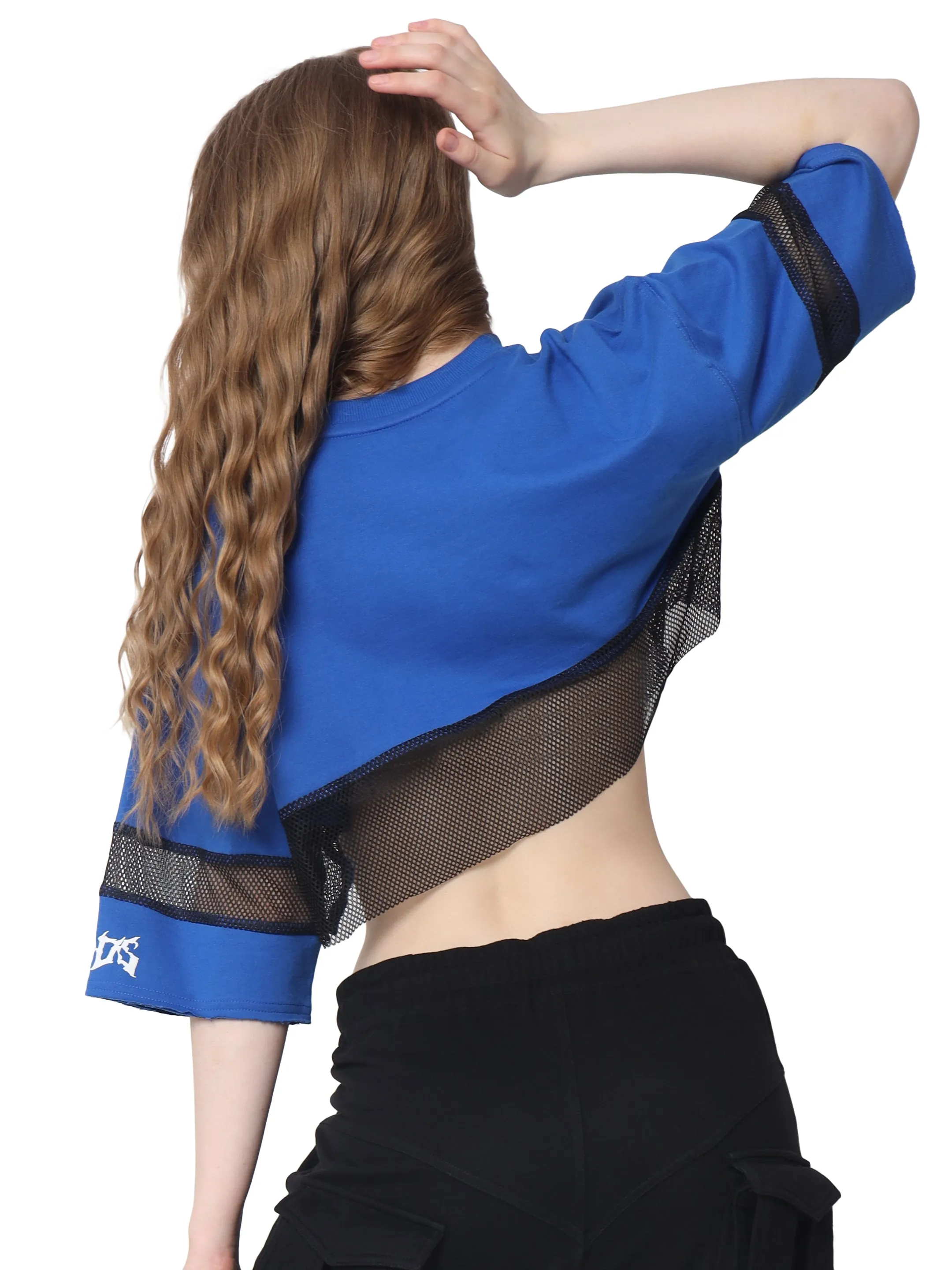 Women's Hope Oversized Cropped T-Shirts (Blue)