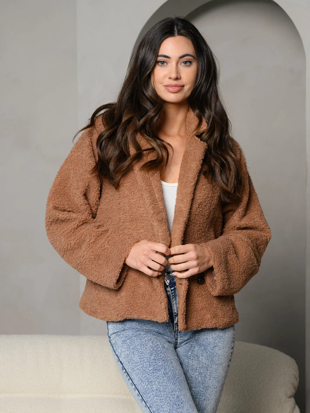 WOMEN'S SHERPA LONG SLEEVE COAT