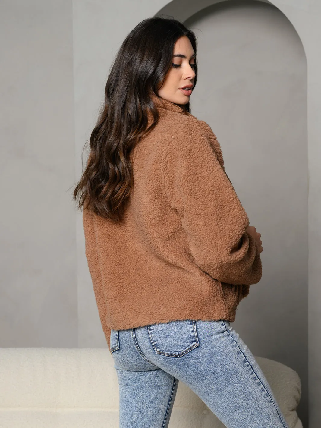 WOMEN'S SHERPA LONG SLEEVE COAT