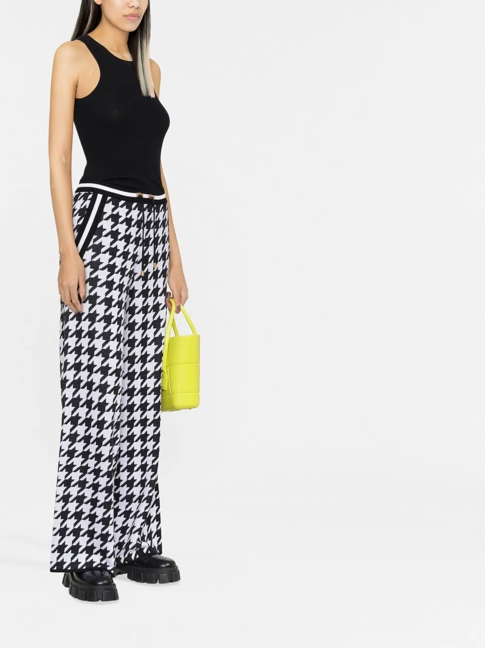 Wool blend straight leg  trousers
