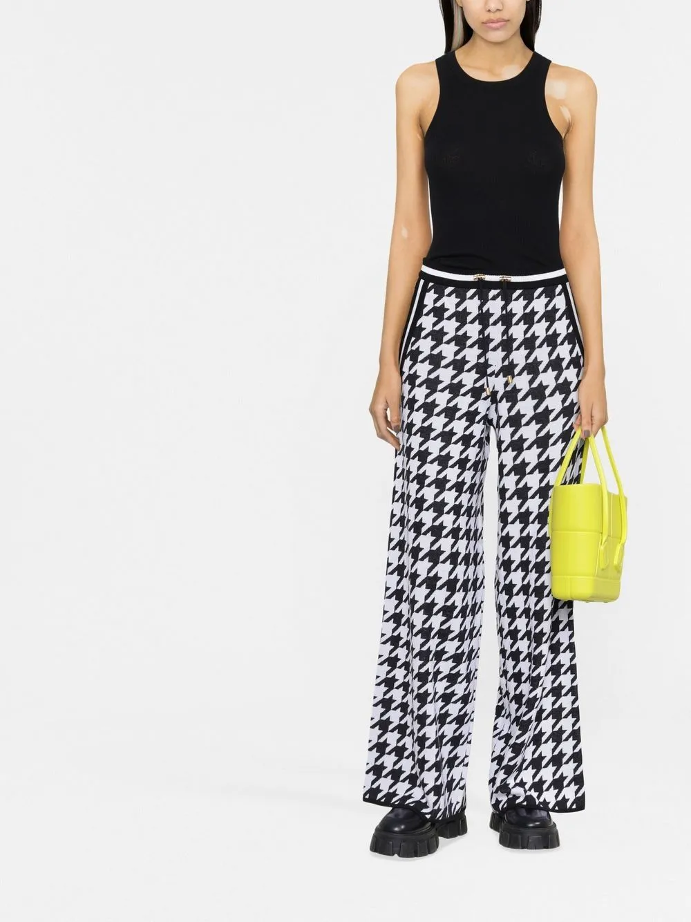 Wool blend straight leg  trousers