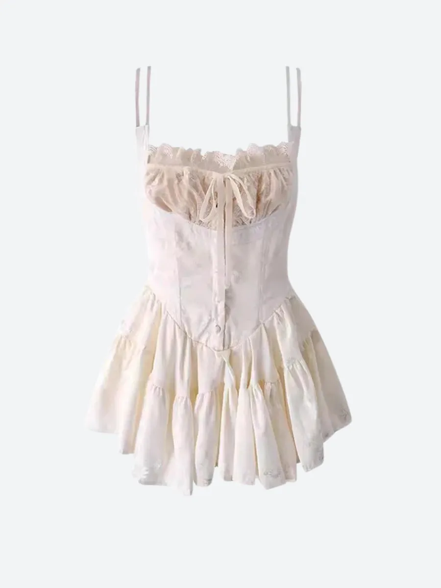 Y2K Floral Satin Mini Dress