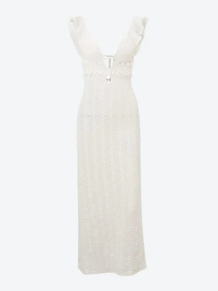 Y2K Plunge Neck Backless Maxi Dress