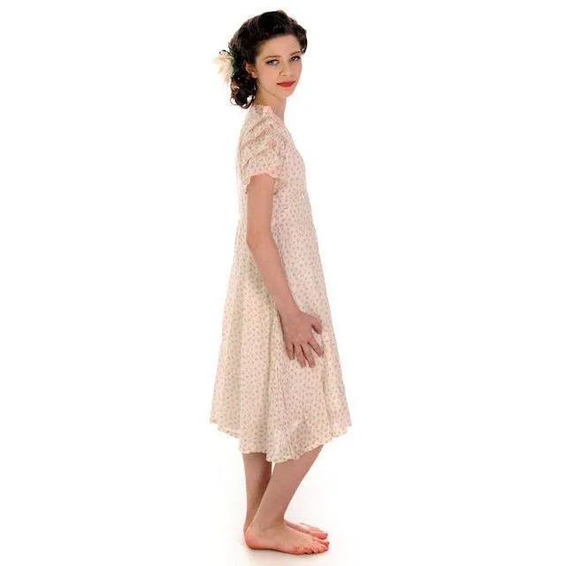 Young Lady's  Vintage Dress Printed Cotton 1920s  30-27-48