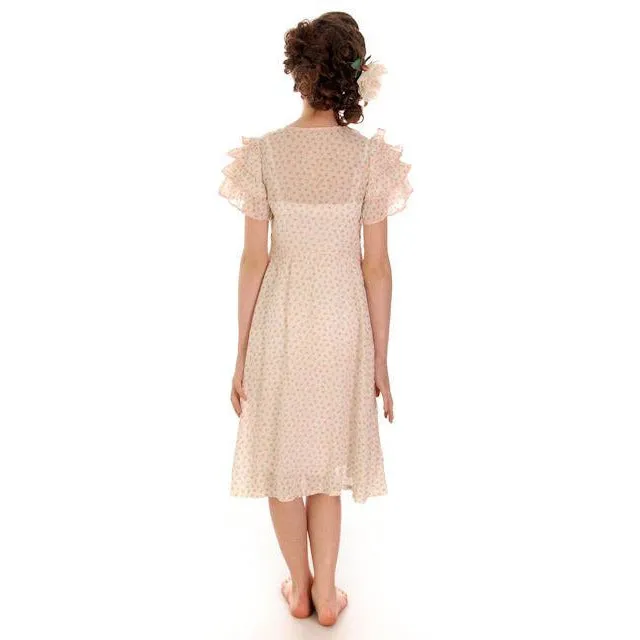 Young Lady's  Vintage Dress Printed Cotton 1920s  30-27-48