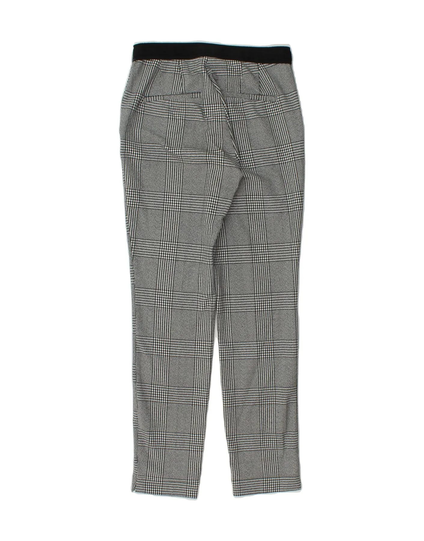 ZARA Womens Slim Chino Trousers UK 6 XS W26 L28 Grey Houndstooth