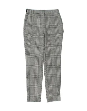 ZARA Womens Slim Chino Trousers UK 6 XS W26 L28 Grey Houndstooth