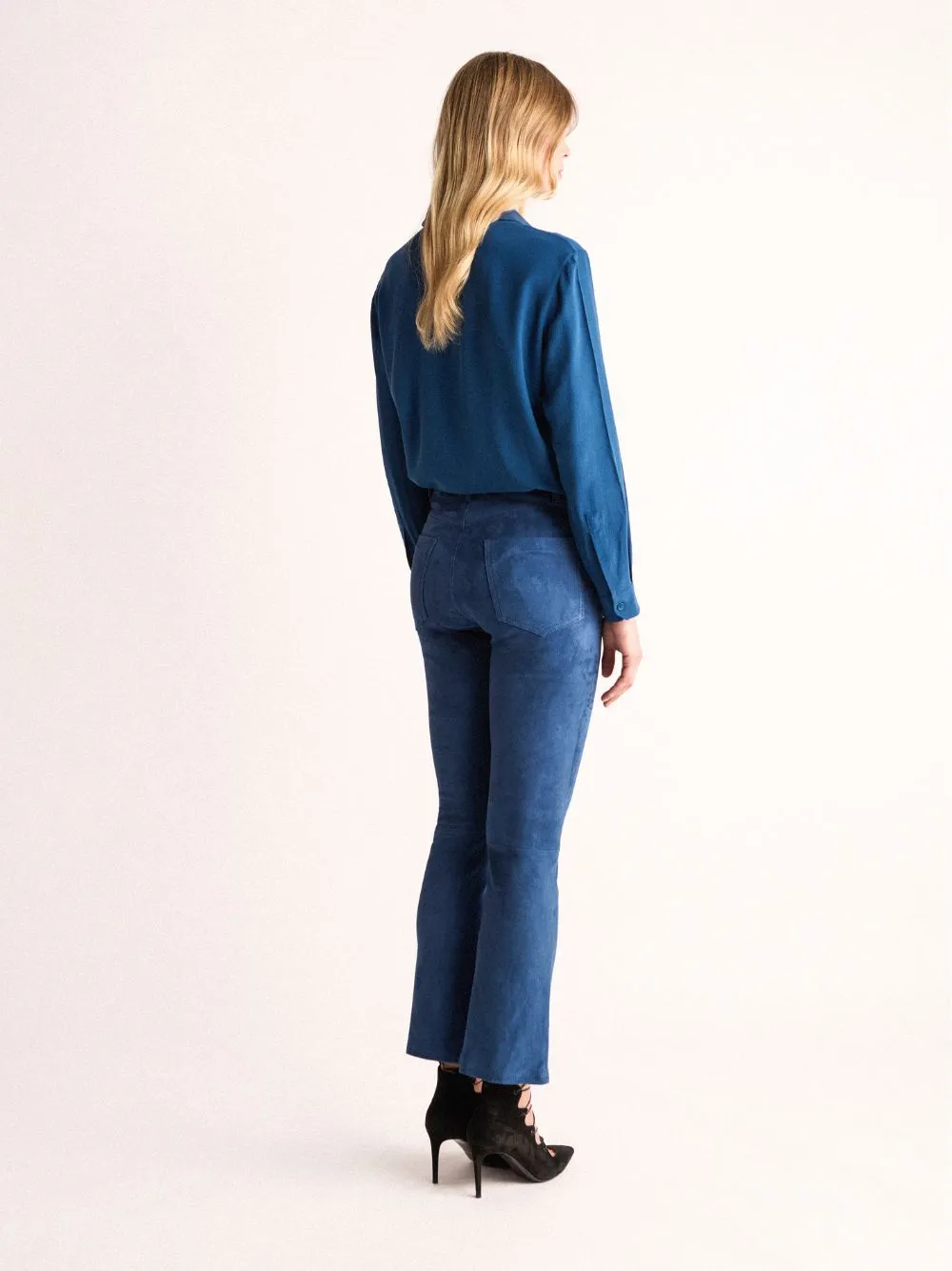 Zircon Poseidon Flared Suede Pants